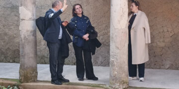 Ercolano. Vista della delegazione UNESCO al Parco Archeologico
