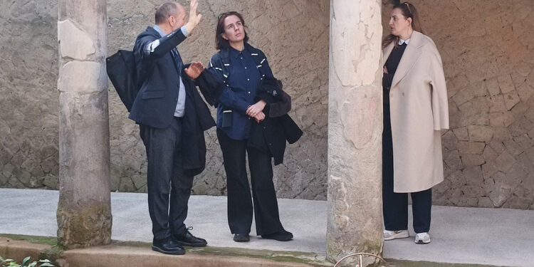 Ercolano. Vista della delegazione UNESCO al Parco Archeologico