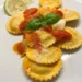 Food. Ravioli al limone di Sorrento e sugo fresco del Piennolo
