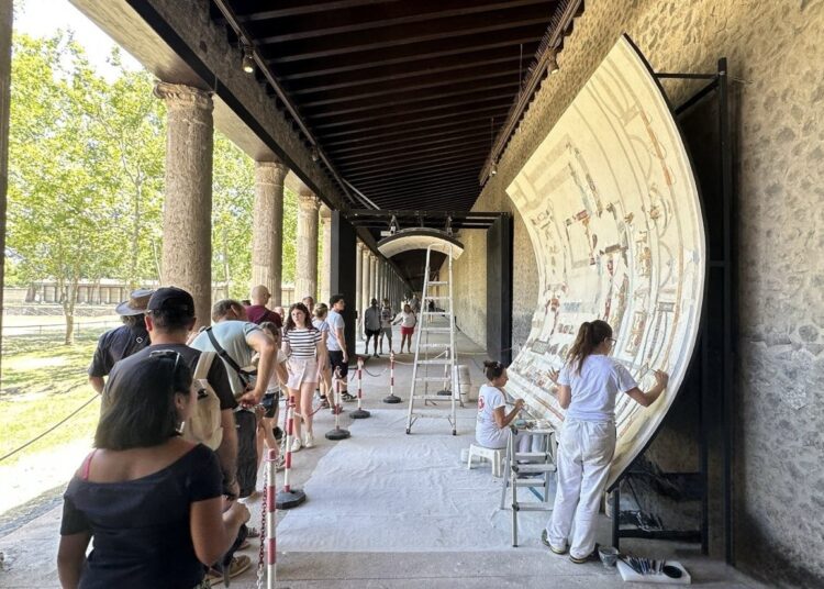 Pompei presenta il restauro del soffitto a volta della Casa con Panificio nella Regio IX