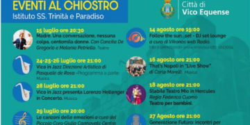 Vico d’Estate 2026, il Chiostro della SS. Trinità e Paradiso si trasforma in un grande teatro sotto le stelle